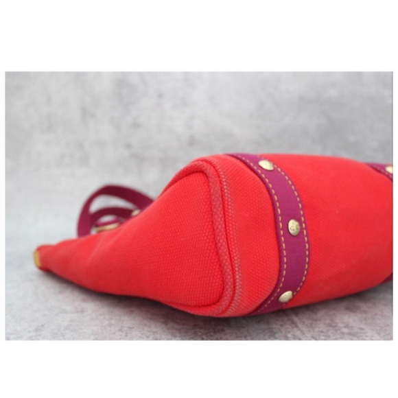 ✨Authentic Vintage LOUIS VUITTON MM Canvas Red Canvas Tote Shoulder Bag - Picture 8 of 11